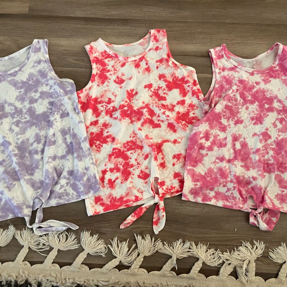 The Children's Place Tie-Dye Tank Tops - Purple, Red, Pink